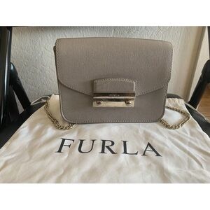 Furla Tan Crossbody Bag with Elegant Flap Closure